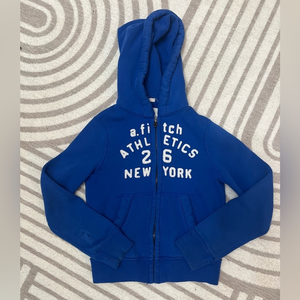 💙 Abercrombie Kids Blue Zip Up Jacket - Muscle Fit - Abercrombie & Fitch - Picture 2 of 7